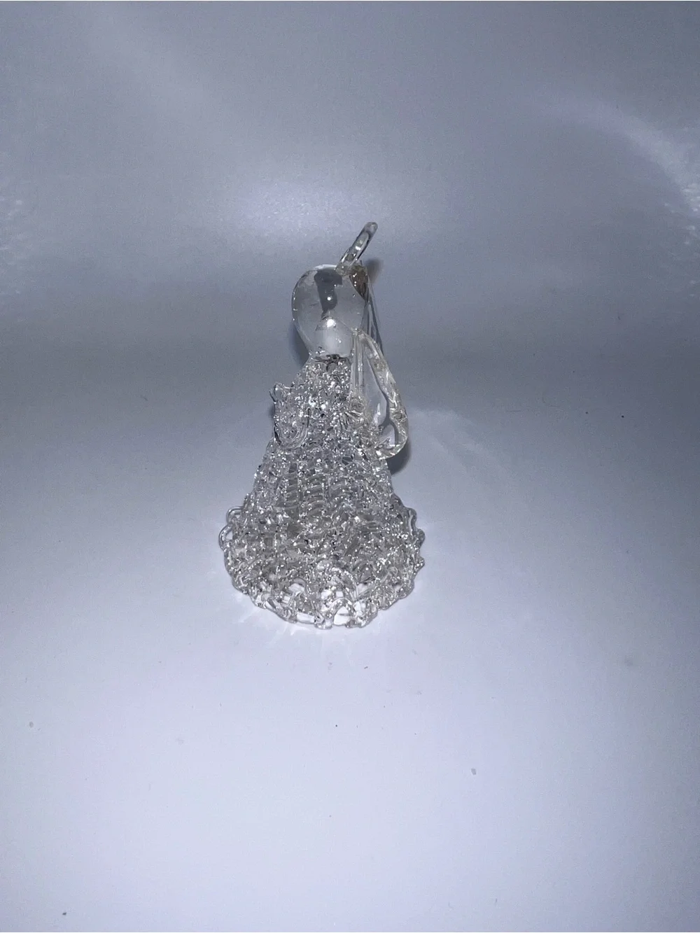 Clear glass angel figurine